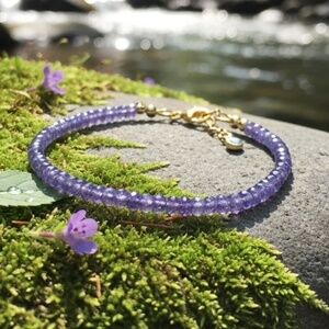 Natural Burma Sapphire Bracelet | 14K Gold Filled | September Birthstone